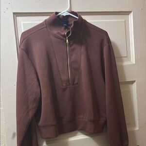 Brown Quarter-Zip Pullover